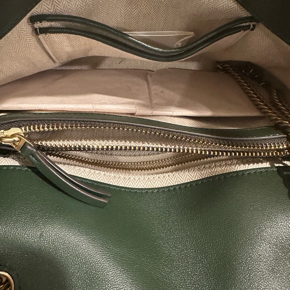 Tory Burch Kira Chevron Convertible Shoulder Bag in Green / Sycamore - Picture 14 of 14